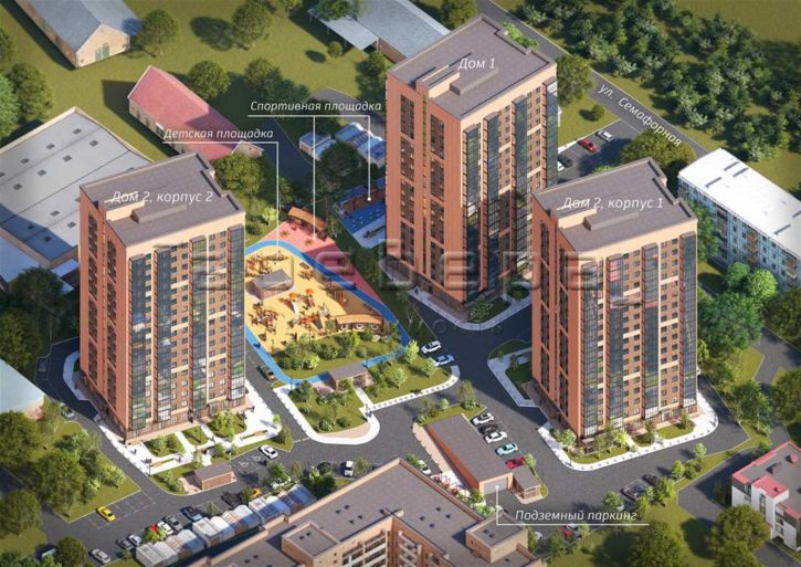 2-комн квартира в новом доме Семафорная улица 2к2