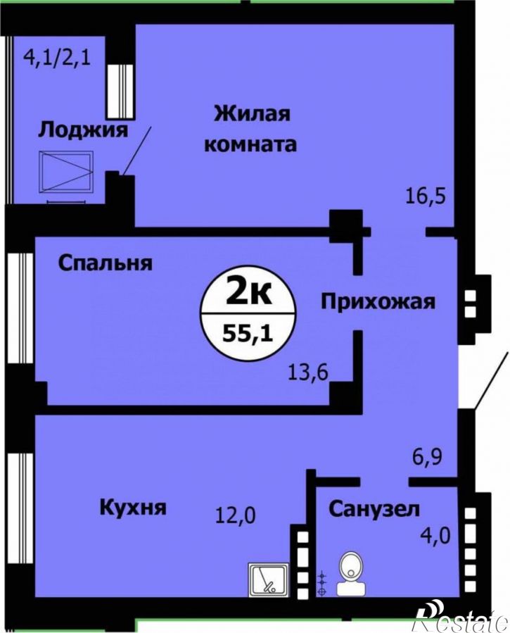 2-комн квартира Лесопарковая ул., 43