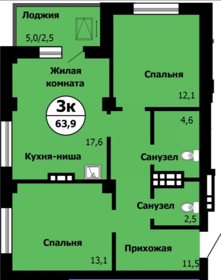 2-комн квартира Лесопарковая ул., 43, к 2