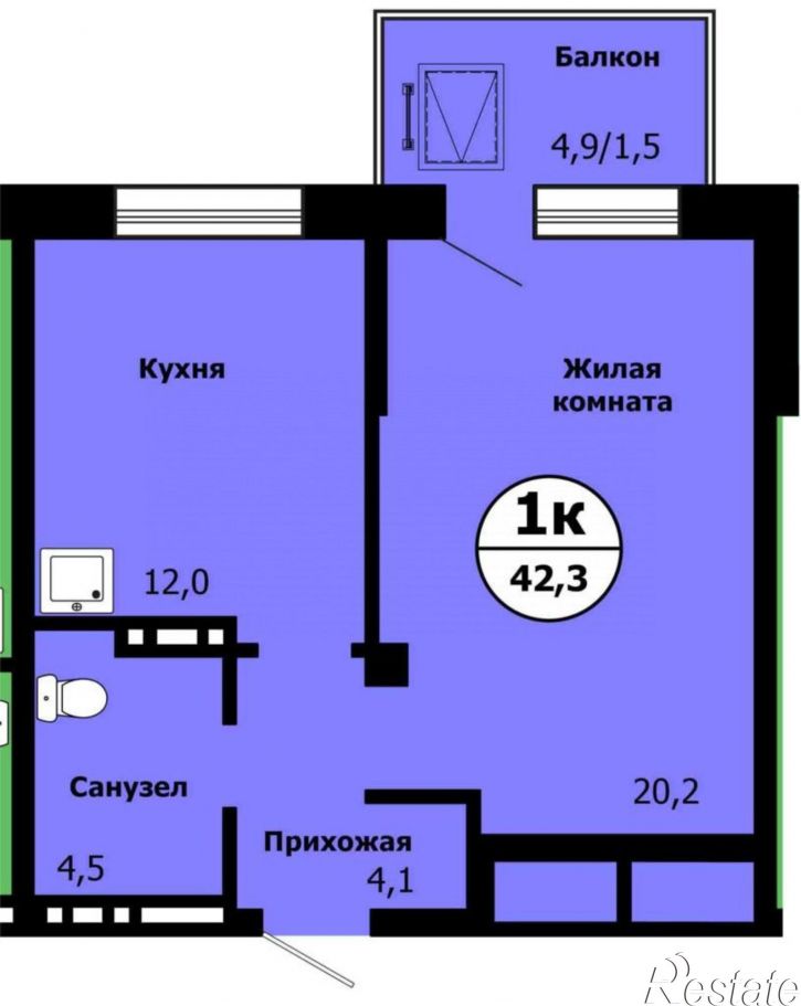 1-комн квартира Лесников ул., 49
