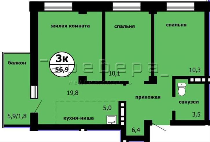 3-комн квартира Машиностроителей, 31