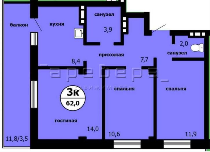 3-комн квартира Машиностроителей, 31