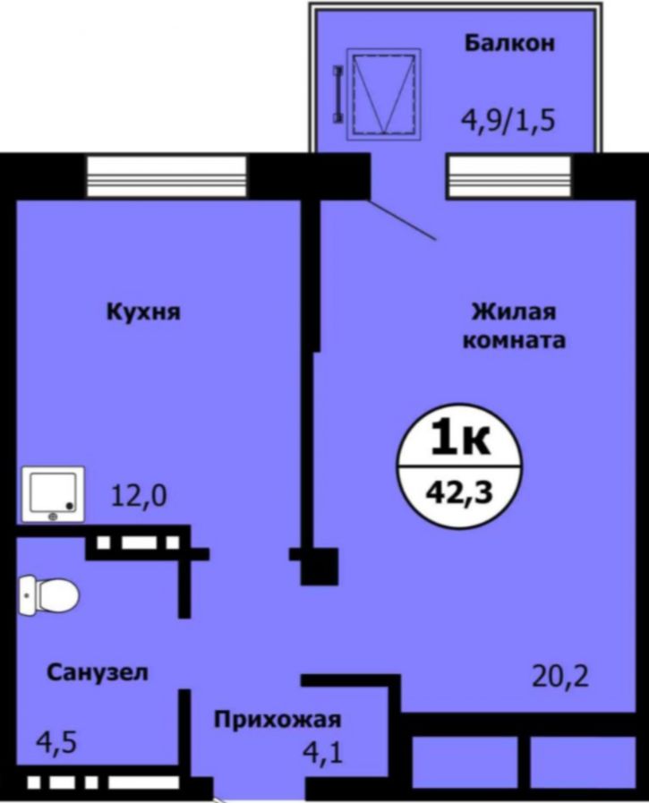 1-комн квартира Лесников ул., 49