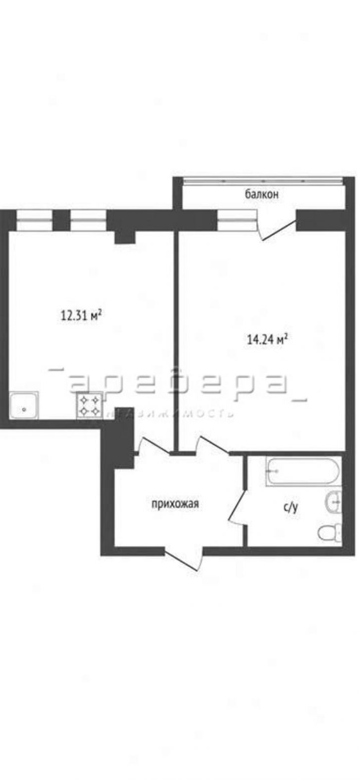 1-комн квартира Норильская, 36