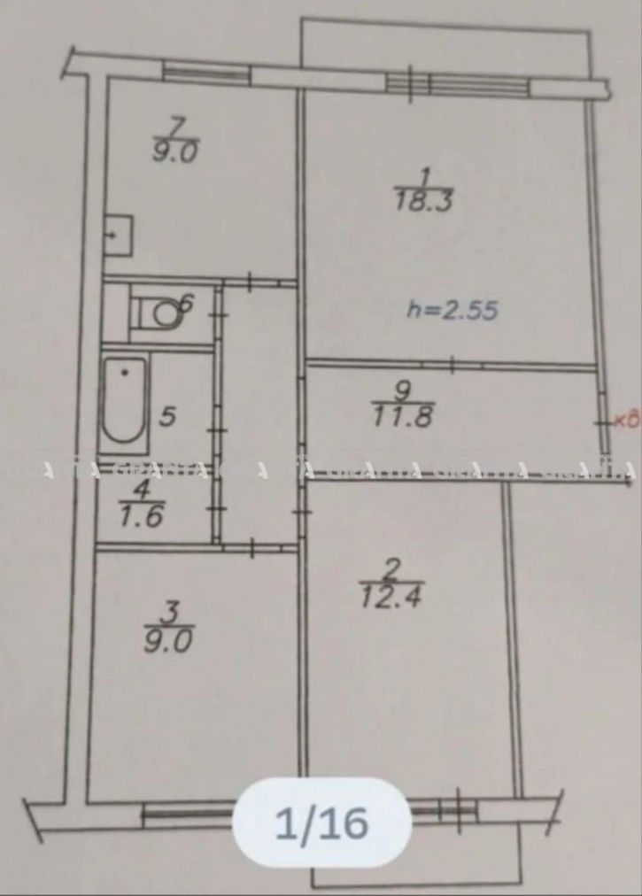 3-комн квартира ул Гусарова, 30