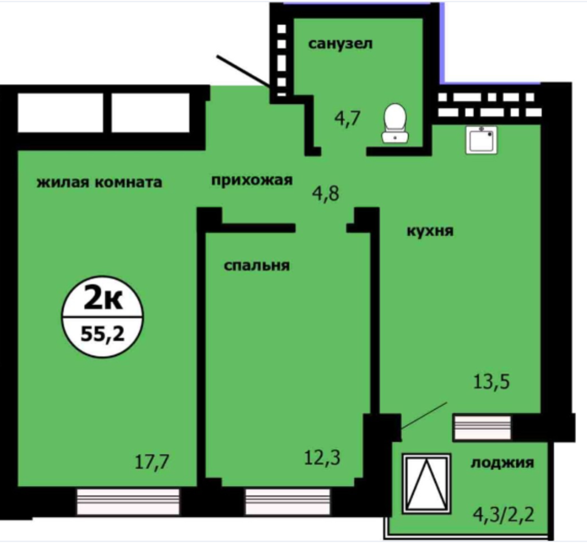 Купить квартиру за 7 303 350 рублей на Лесников ул., 53