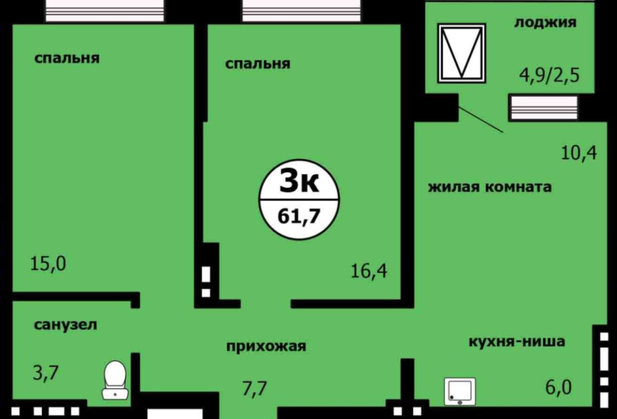 Купить квартиру за 7 881 900 рублей на Лесников ул., 55