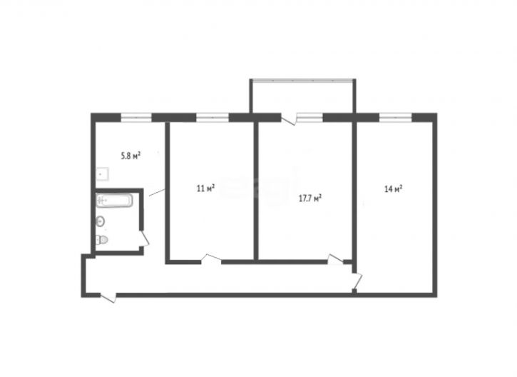 3-комн квартира Устиновича ул., 36