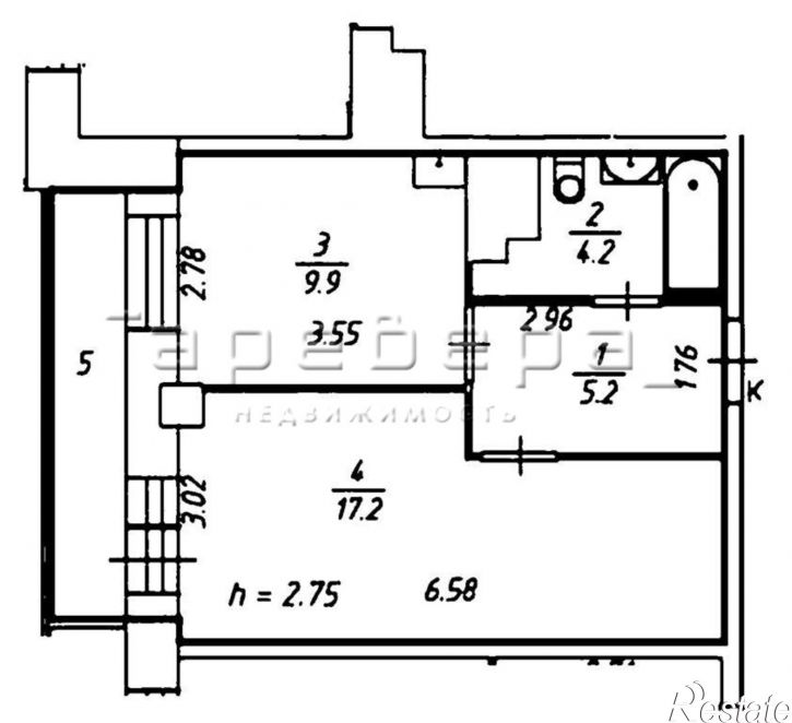 1-комн квартира Калинина, 41б