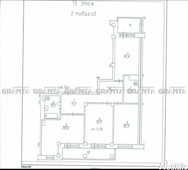 3-комн квартира ул Мате Залки, 9