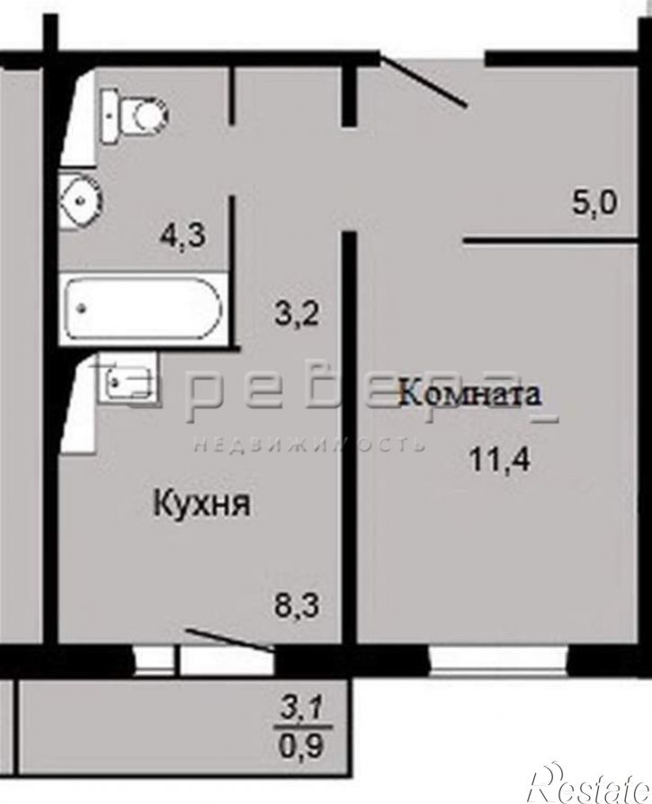 1-комн квартира Елены Стасовой, 50к