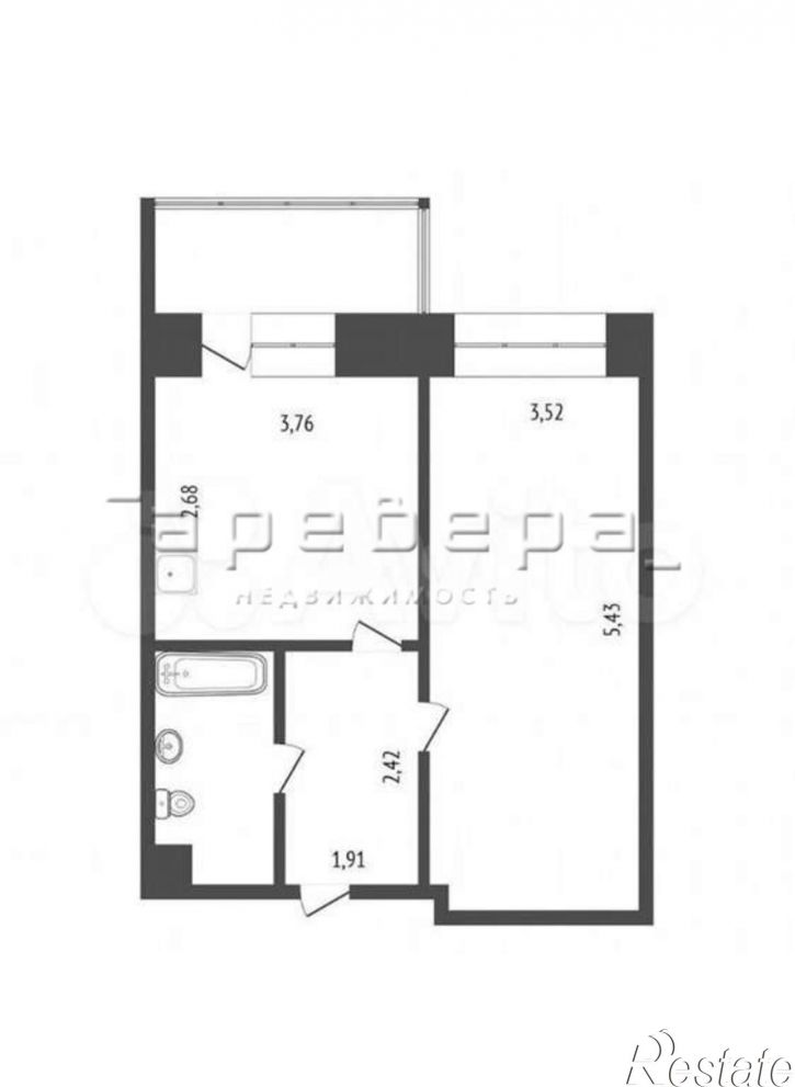 1-комн квартира Петра Подзолкова, 3и