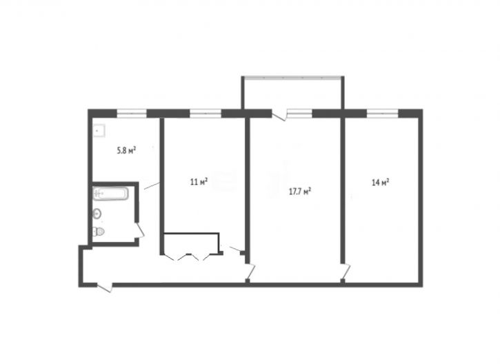 3-комн квартира Устиновича ул., 36