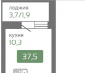 1-комн, 35.4кв м, этаж 7/19 Норильская ул., 64
