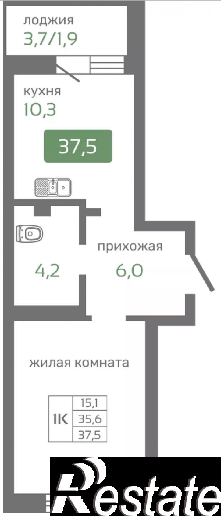 1-комн квартира Норильская ул., 64