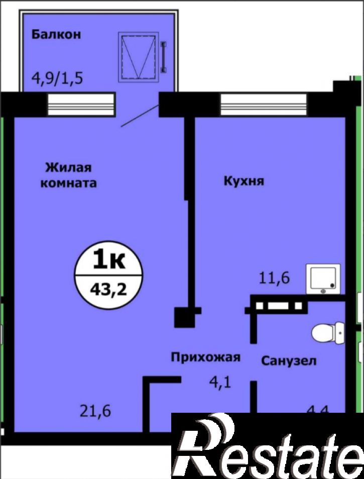 1-комн квартира Лесников ул., 49