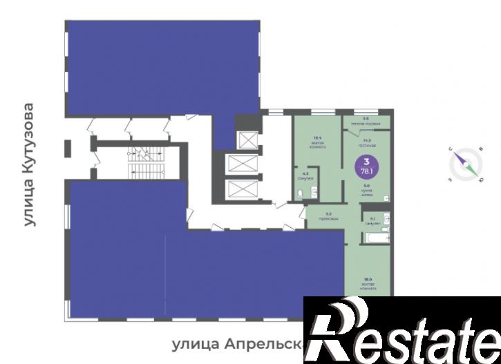 2-комн квартира Апрельская ул., 9