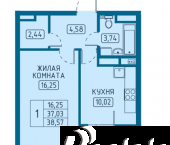 1-комн, 38.6кв м, этаж 11/20 Свободный проспект, 66