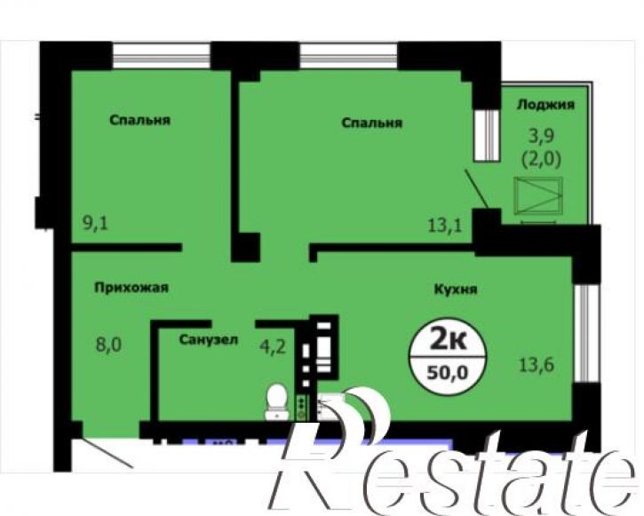 2-комн квартира Лесопарковая ул., 43