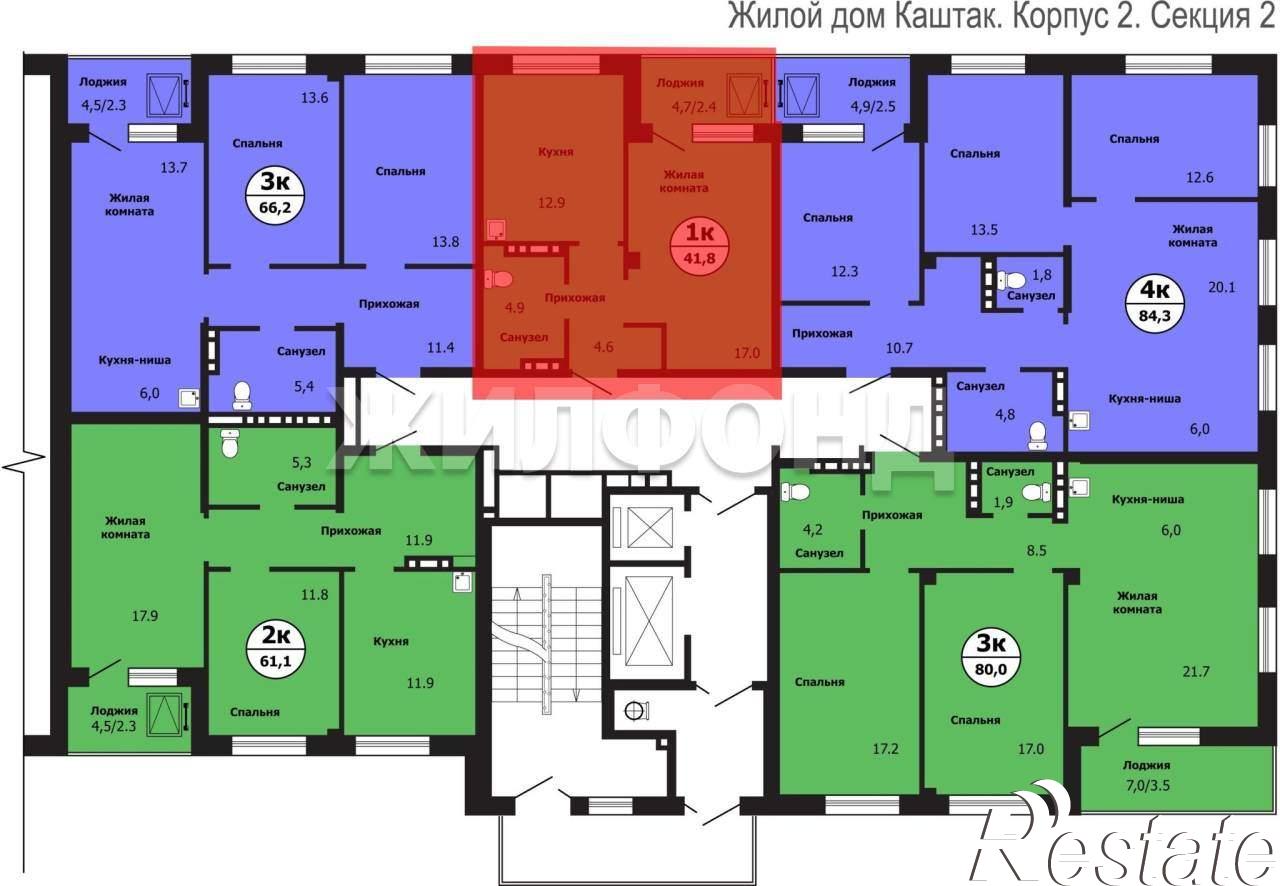 Купить квартиру за 5 534 000 рублей на Лесников улица, д.43