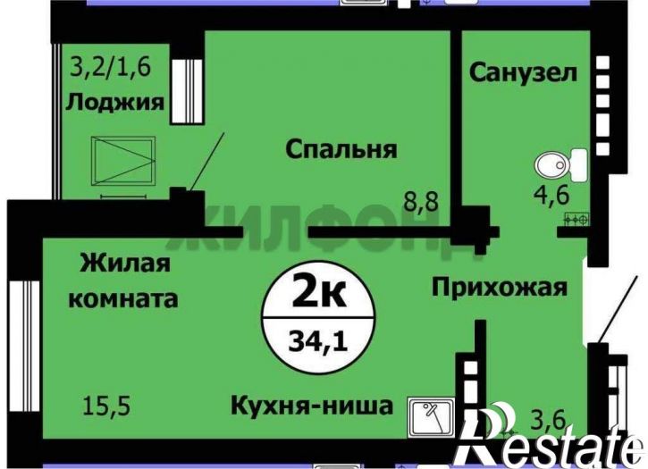 2-комн квартира Лесопарковая улица, д.43/2