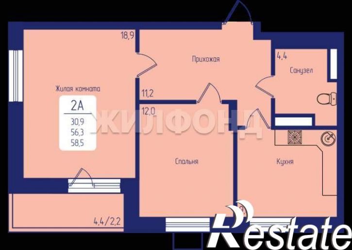 2-комн квартира Свободный проспект, д.66м