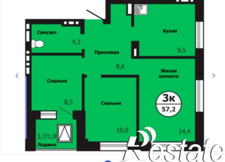 3-комн квартира Лесников ул., 59