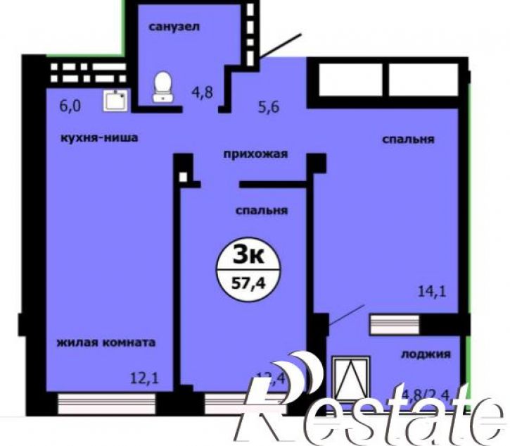 2-комн квартира Лесников ул., 55