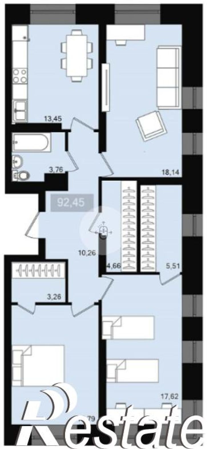 3-комн квартира Александра Матросова ул., 30г