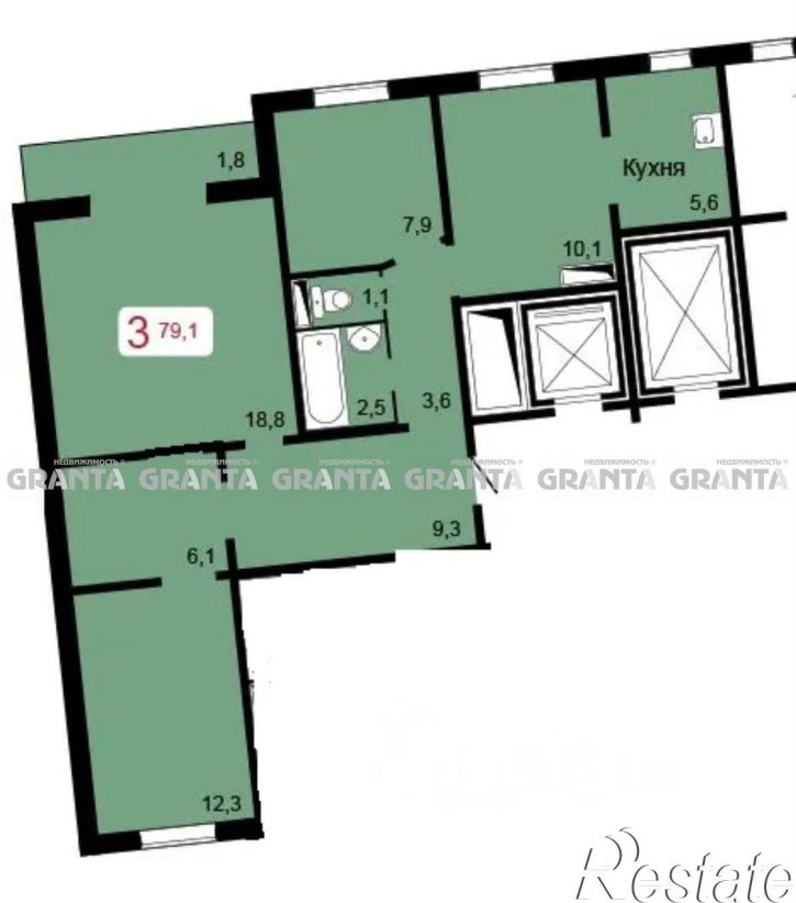3-комн квартира ул Петра Подзолкова, 5